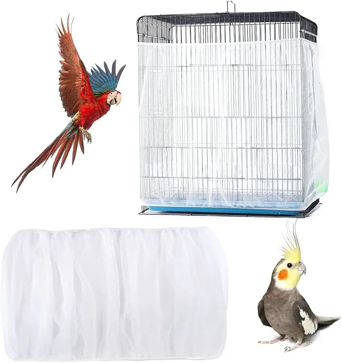 Optimized Bird Cage Seed Catcher Bird Cage Net Cover Adjustable Bird Cage Netting Seed Next-Generation