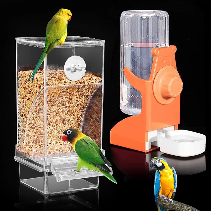 Sophisticated No Mess Bird Feeder for Cage Automatic Drinker for Parakeet Canary Budgies Responsible
