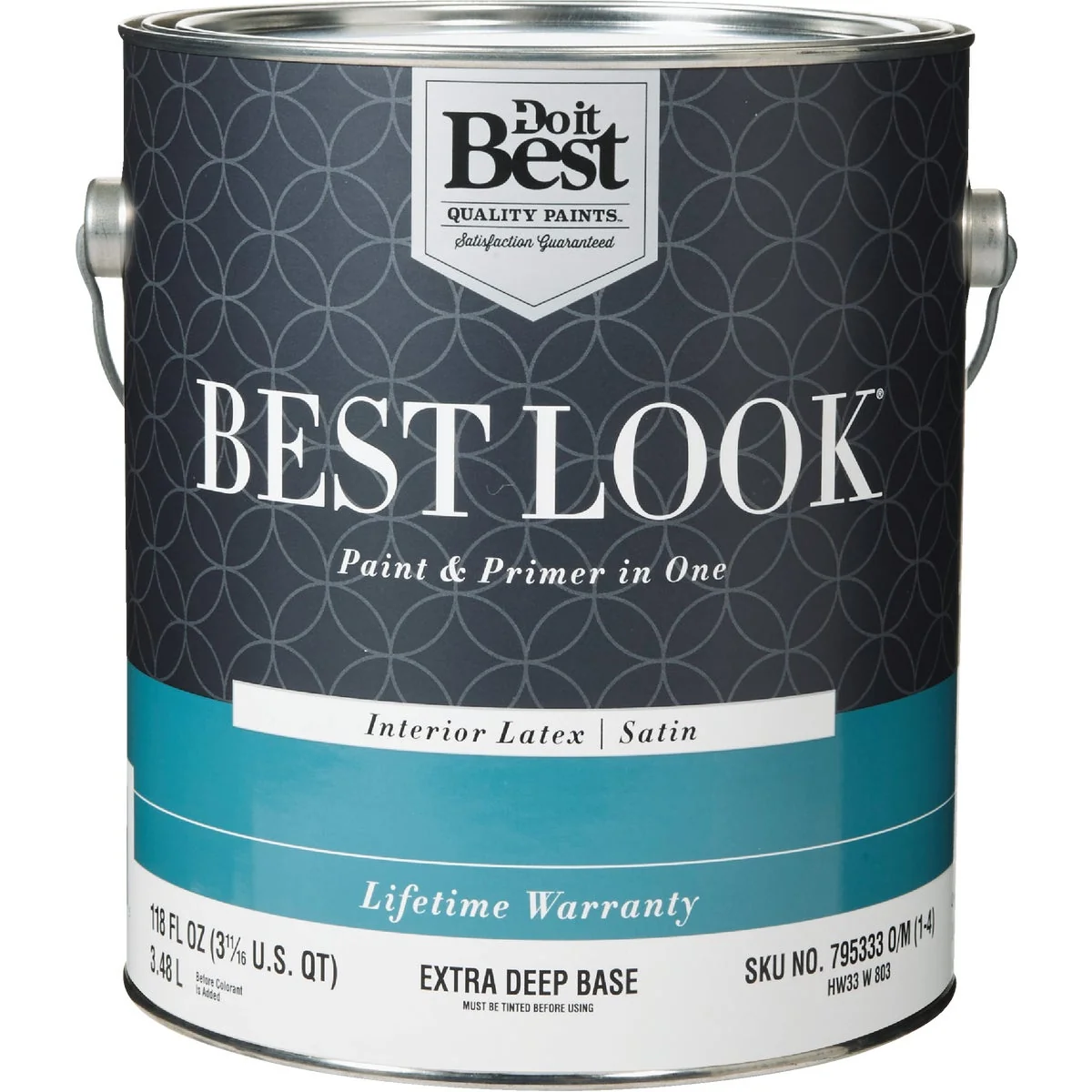 First-Class Look Latex Paint Primer In One Satin Interior Wall Paint Extra Deep Base 1 Gal. Official