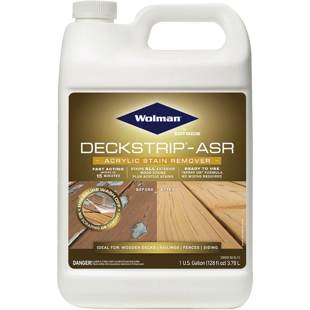 Superior Wolman DeckStrip-ASR 1 Gal. Acrylic Stain Remover Deck Stripper Refined