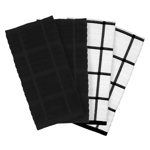 Fine Crafted Solid Coordinate Kitchen Towels 4 Count Natural