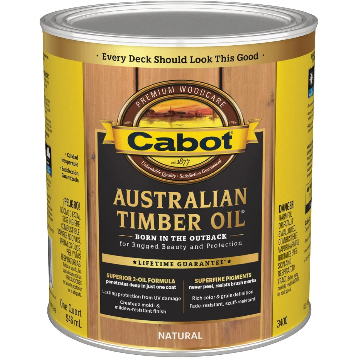Superior Cabot Australian Timber Oil Translucent Exterior Oil Finish Natural 1 Qt. Certified