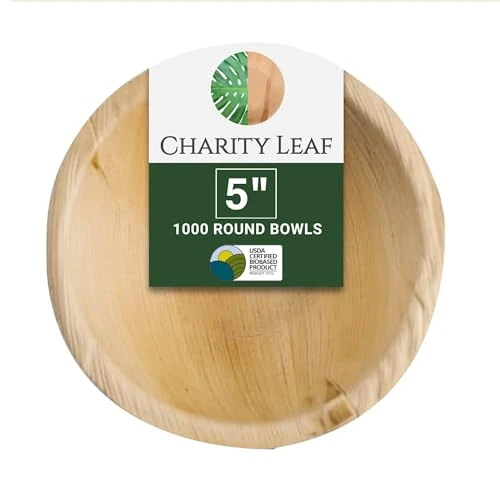 High-End Disposable Bamboo 5 Round Bowl 1000 Count Reliable