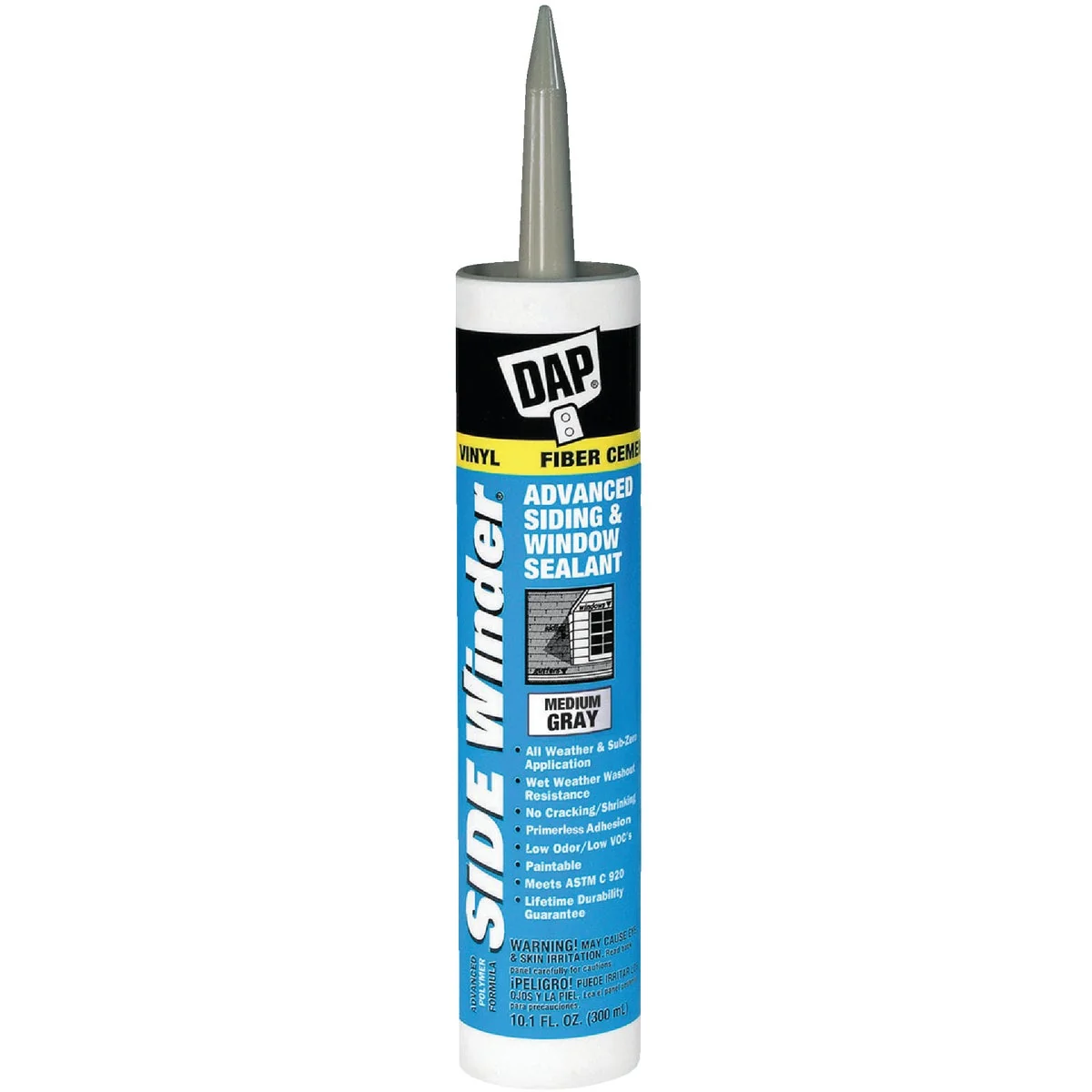 Flexible DAP Side Winder 10.1 Oz. Advanced Siding Window Polymer Sealant Medium Gray High-Performance