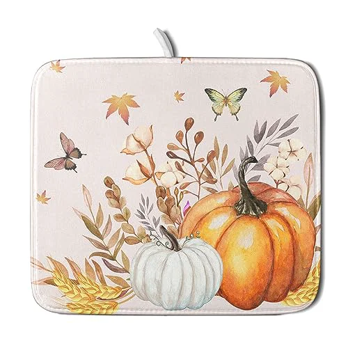 Practical Fall Pumpkin Maple Dish Drying Mat for Kitchen Counter Proven
