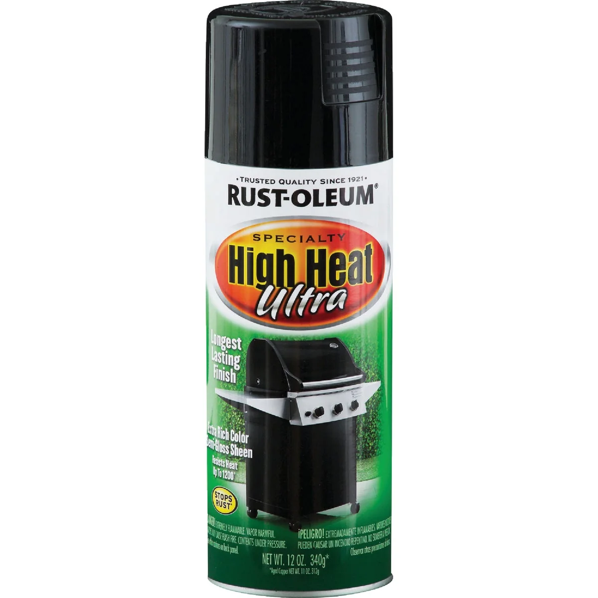 Trusted Rust-Oleum Semi-Gloss Ultra Black 12 Oz. High Heat Spray Paint Contemporary