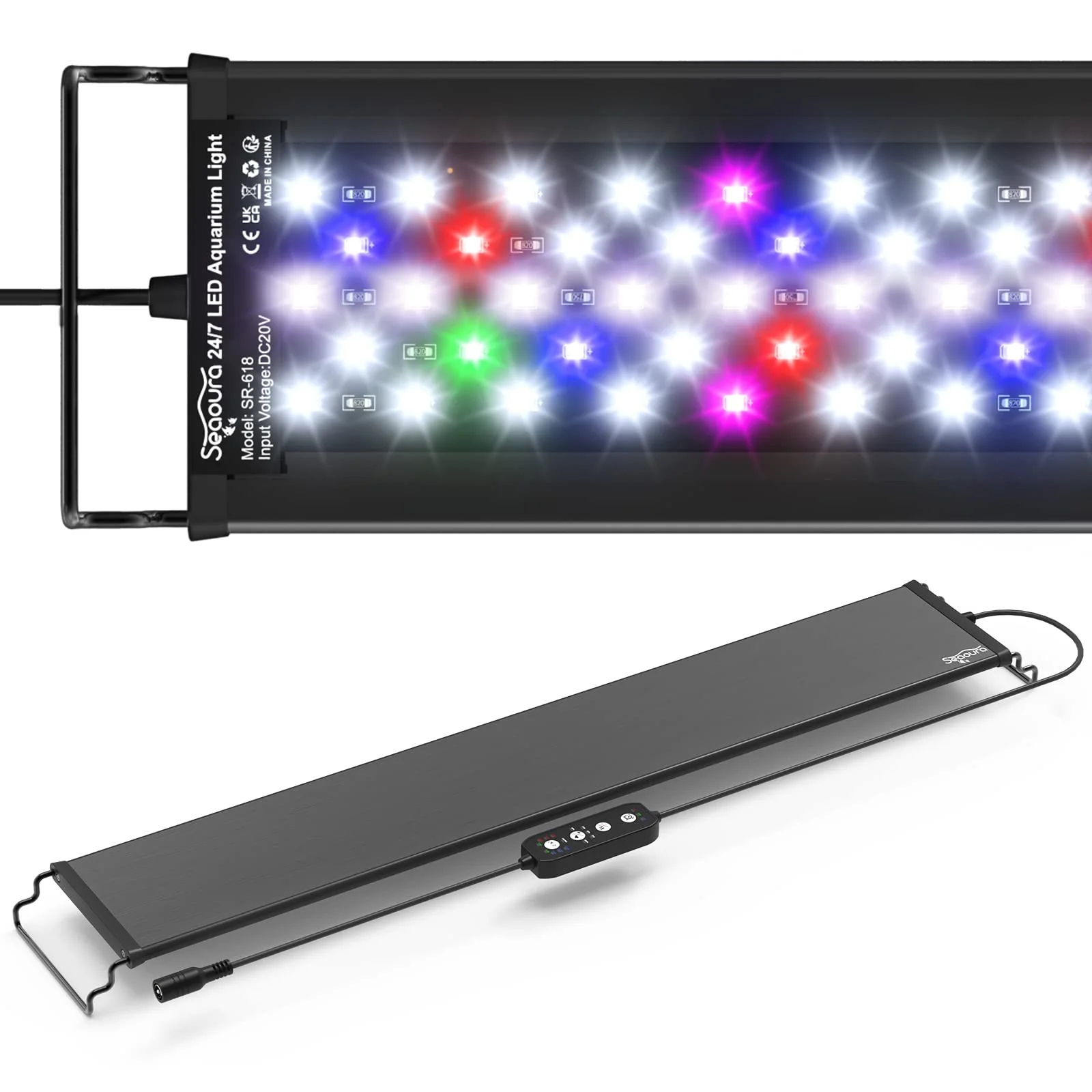 Recyclable SEAOURA Led Aquarium Light for 24-30 Inch Tanks 24 7 Cycle Full Spectrum 22W Environmentally Friendly