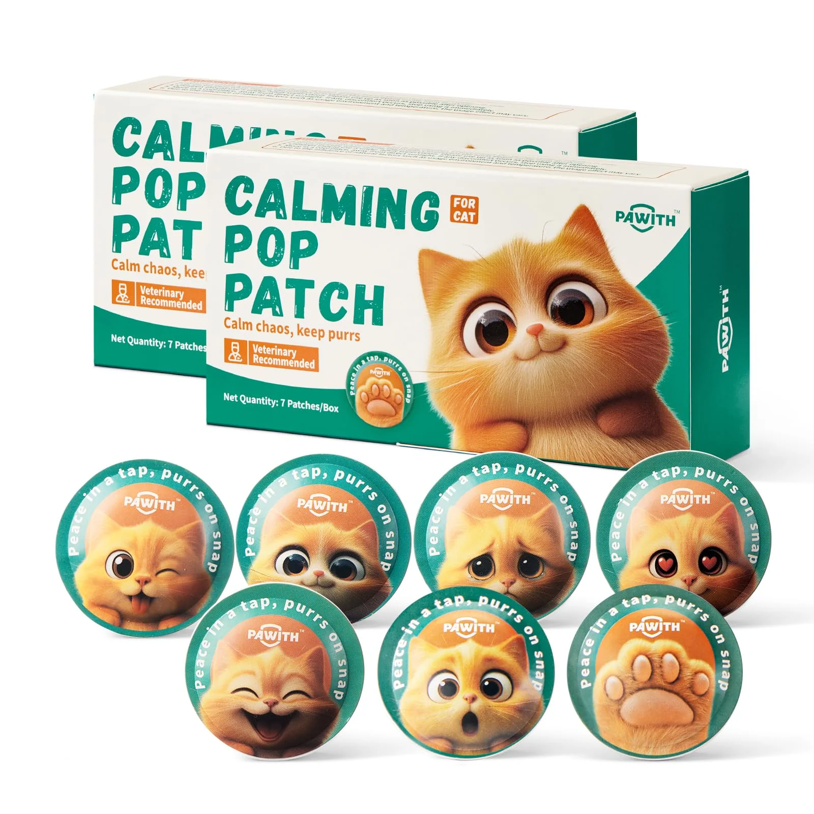 Detailed Pawith Cat Calming POP Patch Diffuser – Travel Car Home 2 Pack Reusable