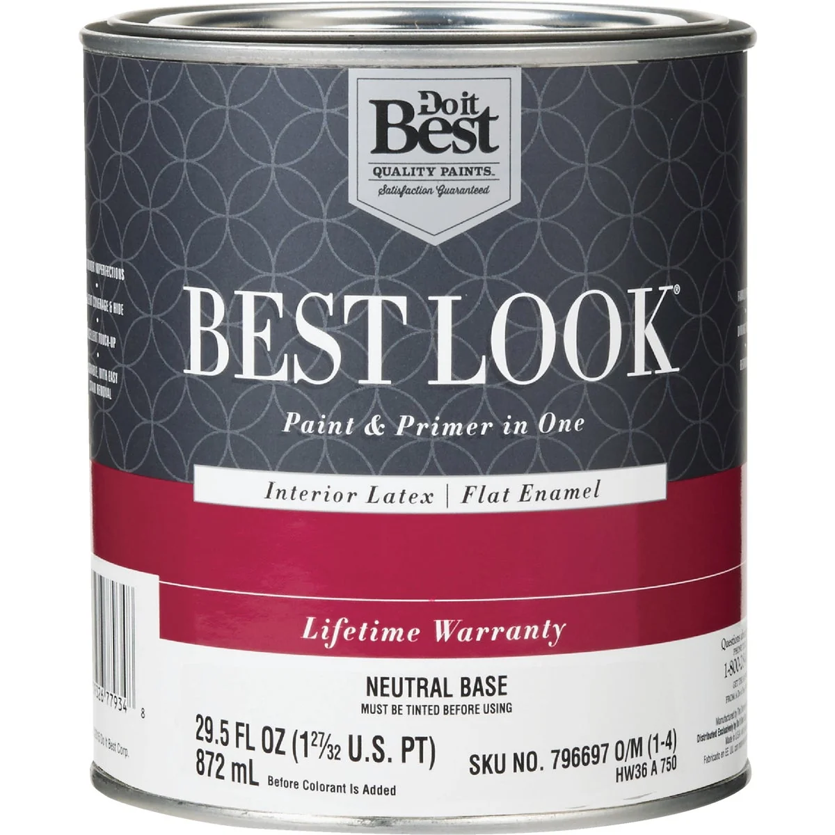 Stylish Look Latex Paint Primer In One Flat Enamel Interior Wall Paint Neutral Base 1 Qt. Relaxed