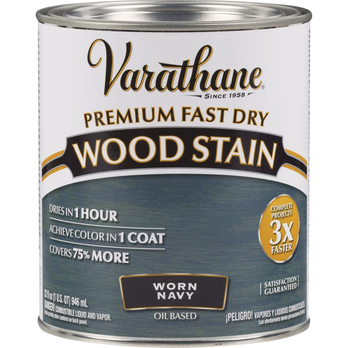 Casual Varathane Fast Dry Worn Navy Urethane Modified Alkyd Interior Wood Stain 1 Qt. Secure