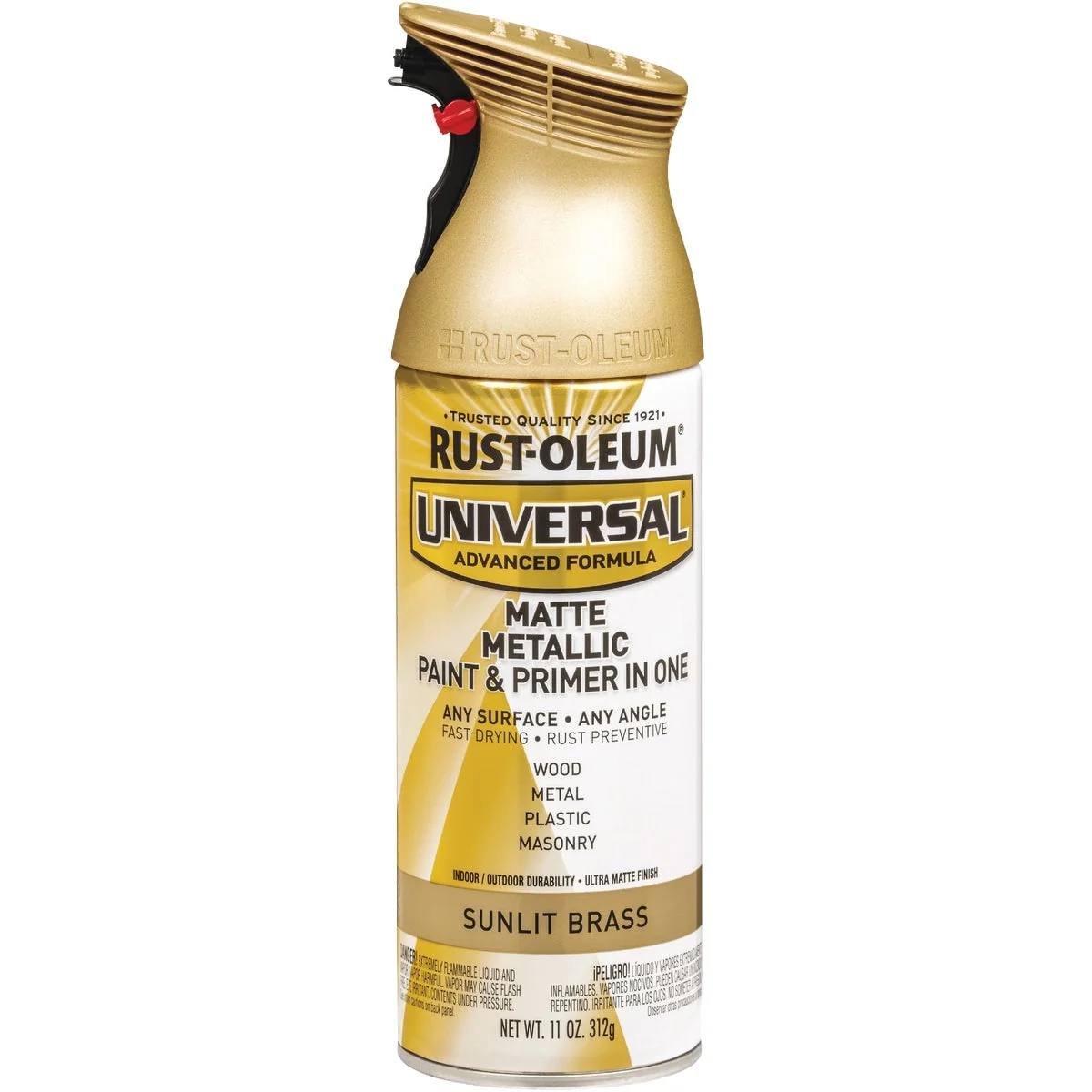 Responsible Rust-Oleum Universal 11 Oz. Matte Metallic Sunlit Brass Spray Paint Minimalist