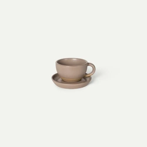 Organic Ceramic Latte Art Mug With Saucer 22 Count Smooth