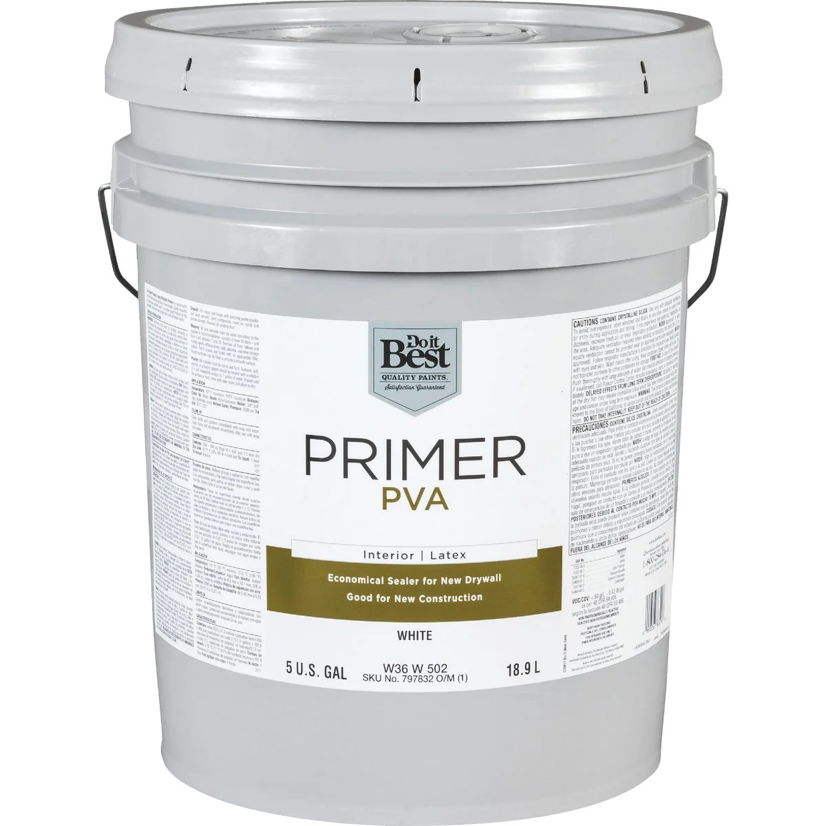 Fashionable Do it PVA Interior Latex Drywall Primer White 5 Gal. Clean
