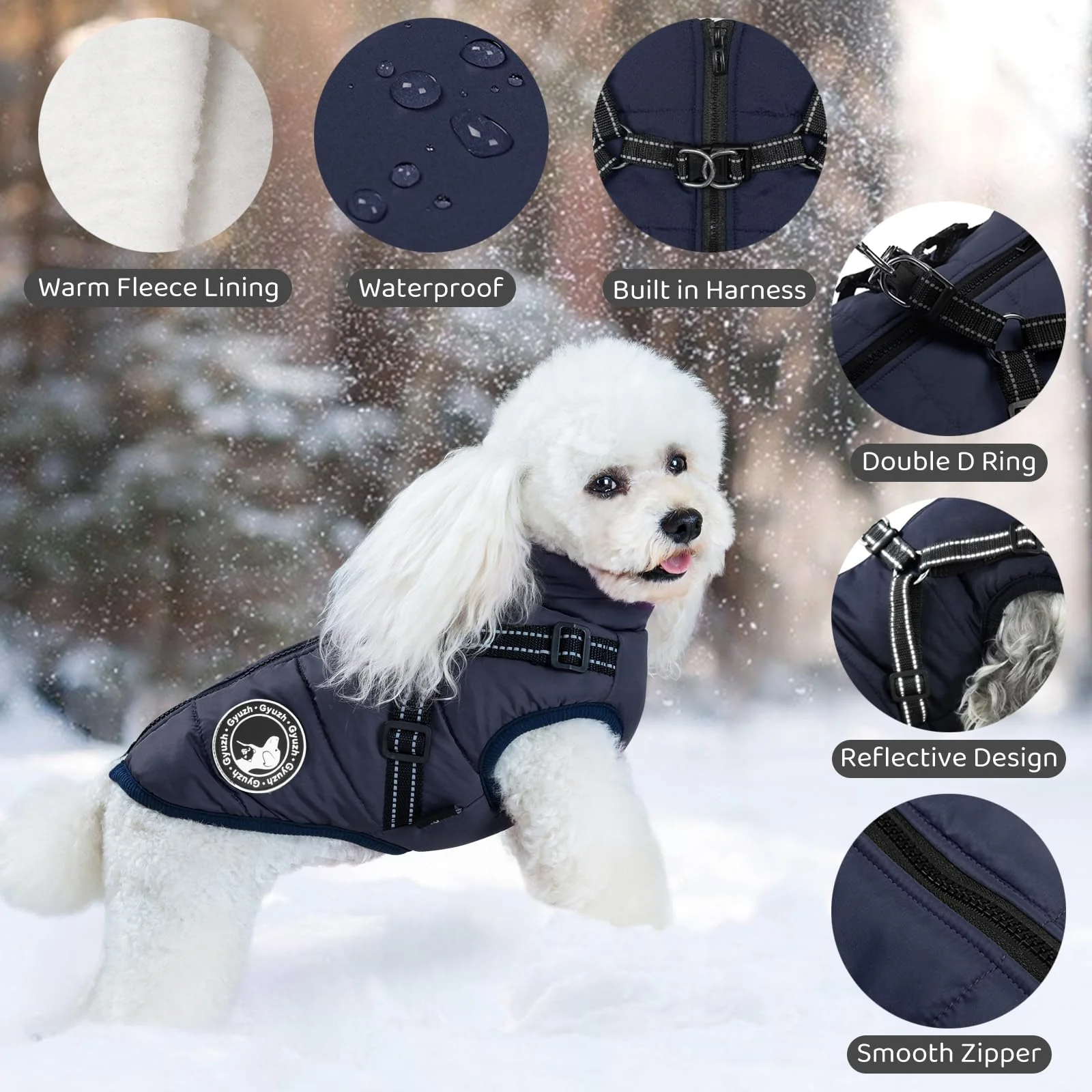 Fast Gyuzh Dog Coat with Harness — Waterproof Winter Jacket for Small to Large Dogs Outstanding