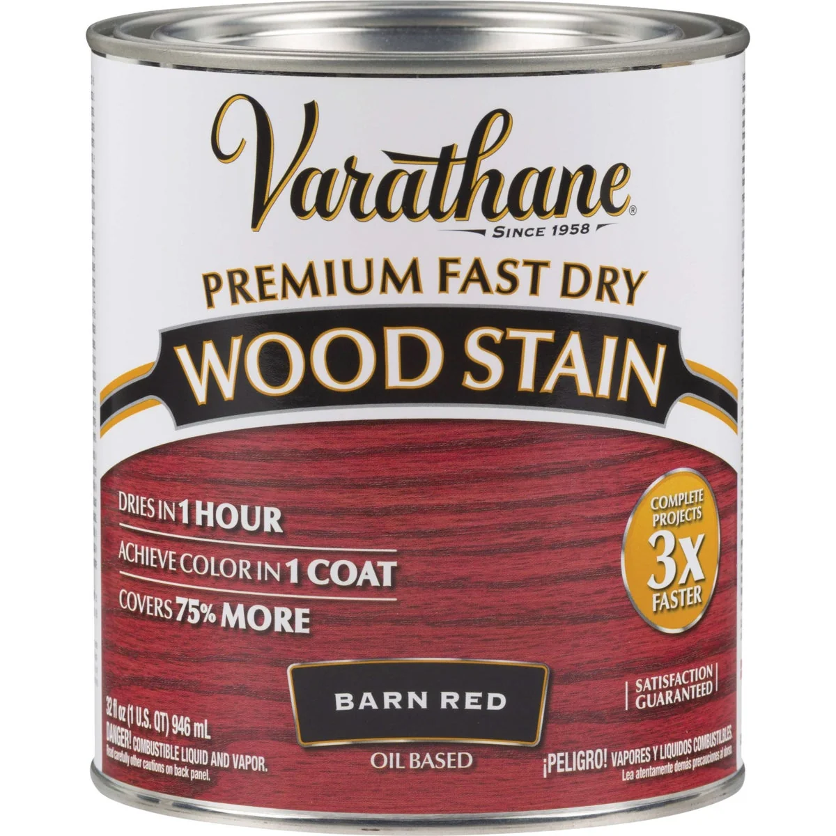 Sustainable Varathane Fast Dry Barn Red Urethane Modified Alkyd Interior Wood Stain 1 Qt. World-Class
