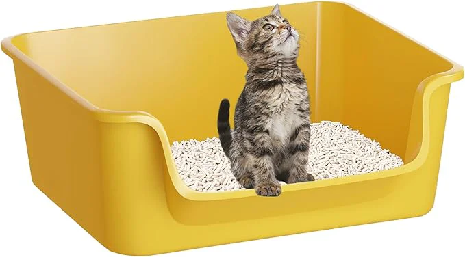 High-Quality Open-Top Large High Sides Cat Litter Box with Low Entrance Suitable for Small and Elderly Cats Anti-Splash 19.8 x15.6 x7.3 for Indoor UseAbout ThisOverview Functional
