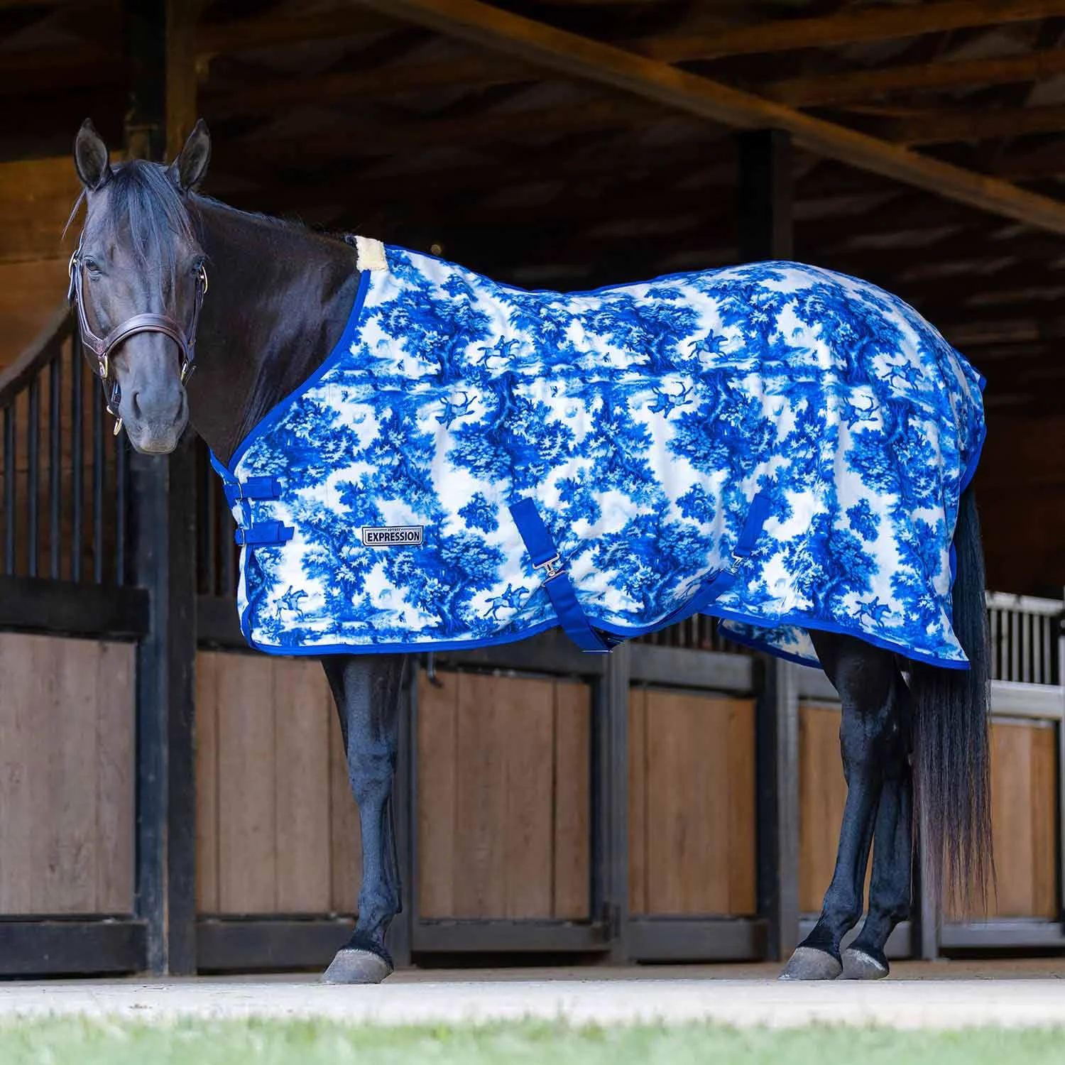 Fast Jeffers Expression Standard Neck Fleece Cooler for Horses 72-inch Lightweight Moisture-Wicking Towel Blanket Original