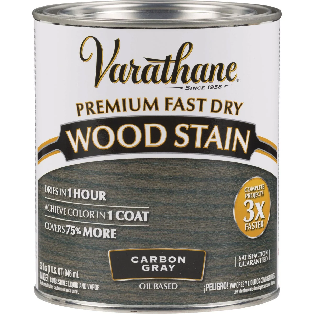Prestigious Varathane Fast Dry Carbon Gray Urethane Modified Alkyd Interior Wood Stain 1 Qt. High-End