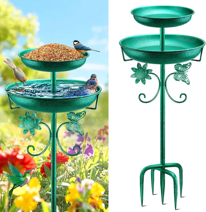 Luxury Daoeny Bird Bath for Outside 42In Vintage standing Birdbaths for Outdoors Soft