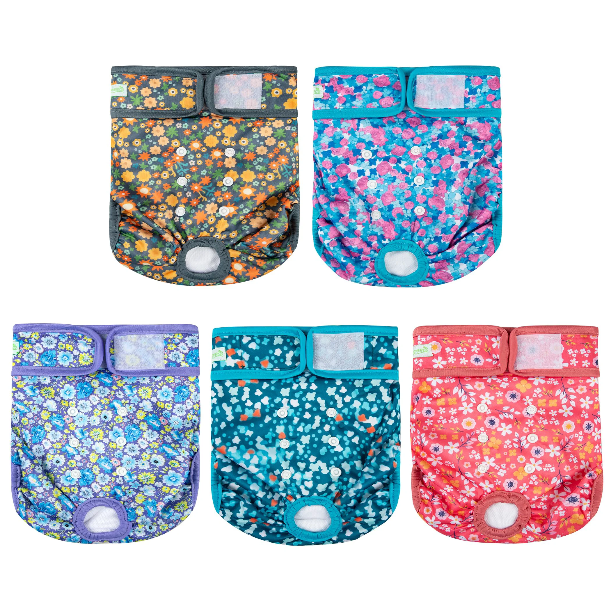 High-Performance Wegreeco Female Dog Diapers Washable Reusable Doggy Diapers for Small to XX-Large Female Dogs Floral Pattern Verified
