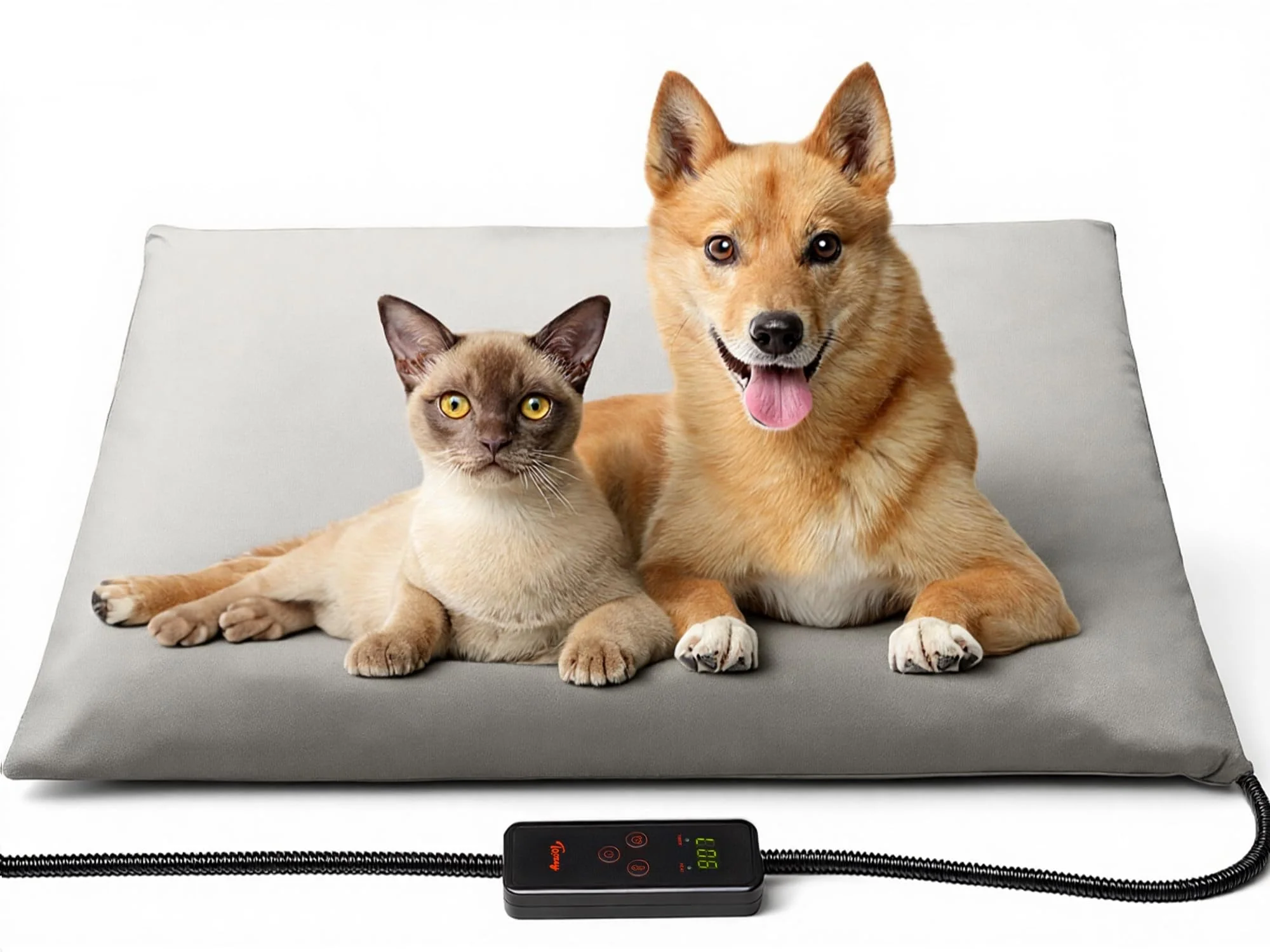 Pure Toozey Large Heated Pet Mat 35×24 in – Waterproof Chew-Resistant 6 Temp Settings with Timer Certified