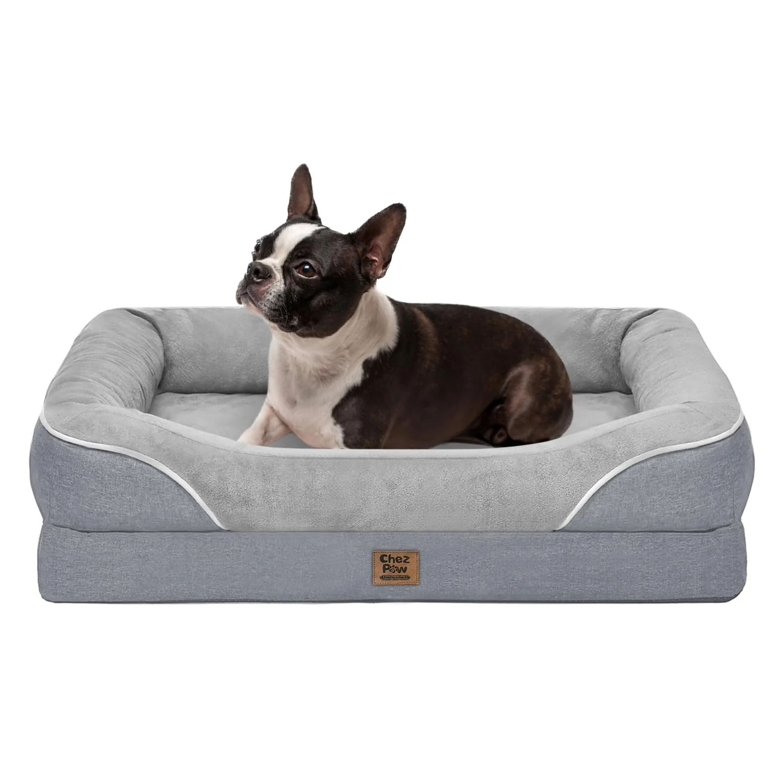 Exclusive Chez Paw Orthopedic Washable Large Dog Bed Egg-Crate Foam 360° Bolster Removable Cover Proven
