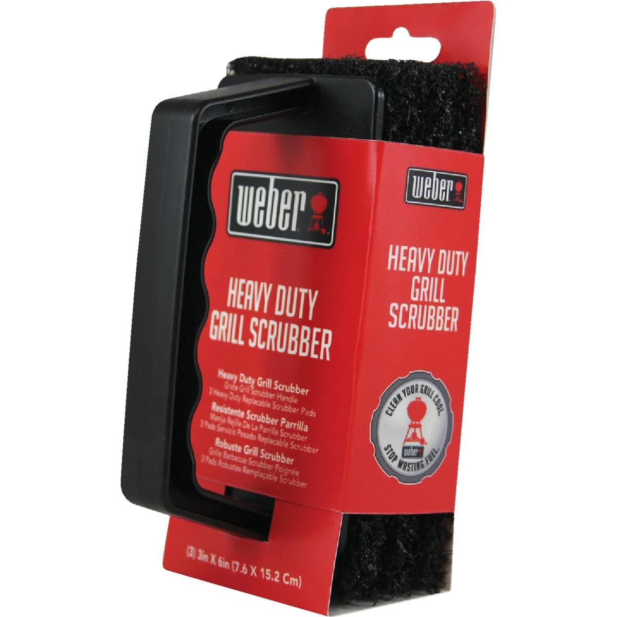 Quality Weber 3 In. W. x 6 In. L. Plastic Handle Grill Scrubber Brush High-Quality