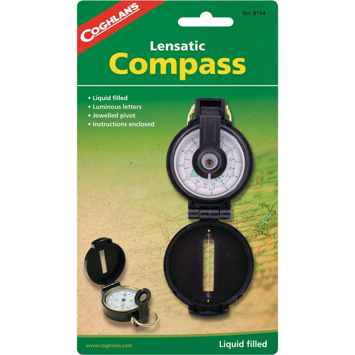 Functional Coghlans Liquid Filled Lensatic Compass Superior