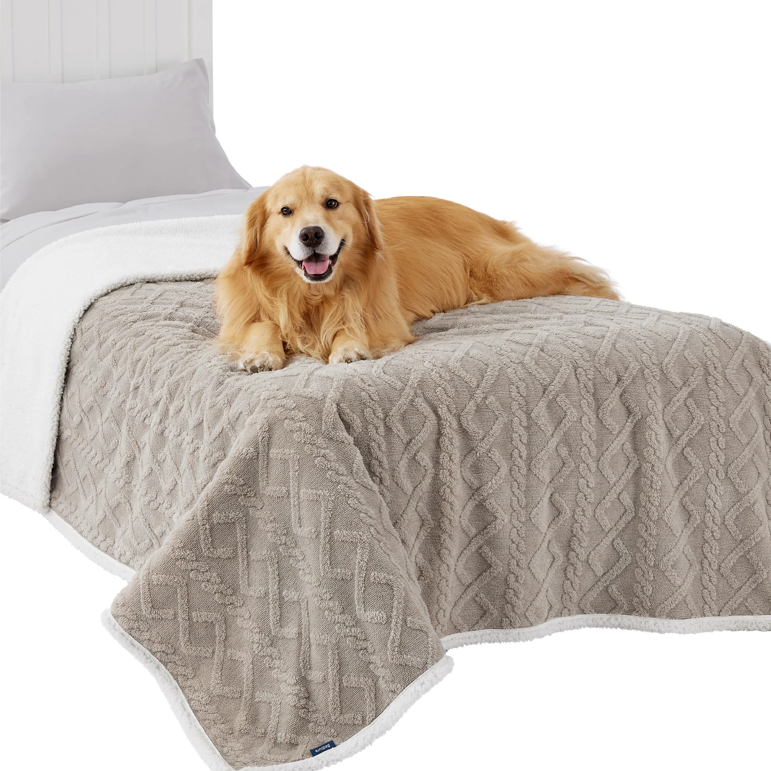 Effective Bedsure Waterproof Dog Blanket for Large Dogs — 60×80 in Pale Oak Reversible Plush Couch Protection Premium