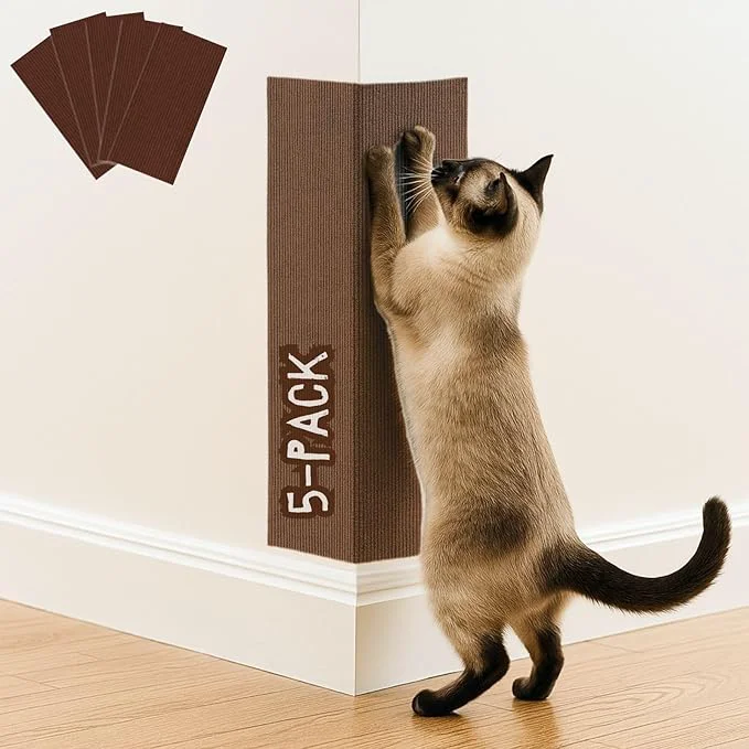 Green Cat Scratch Mat 5 Pack 23.6 x 11.8 Cat Wall Corner Scratcher Versatile Self-Adhesive Easy Use for Cat Trees Wall Furniture Scratching Posts and Couch Protection Brown About ThisOverview Healthy