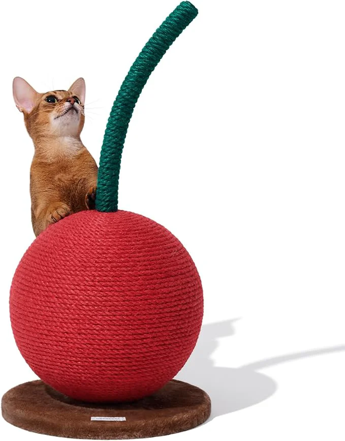 Breathable VETRESKA Cherry Cat Scratching Post 22.64 Tall Cat Scratcher with Jute Rope Ball Vertical Cat Scratch Post Claw Scratchers for Indoor Cats Kitten SuppliesAbout ThisOverview Excellent
