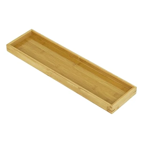 Clean Natural Bamboo Serving Tray Platter 19.1 x 5.25 Rectangular Specialty