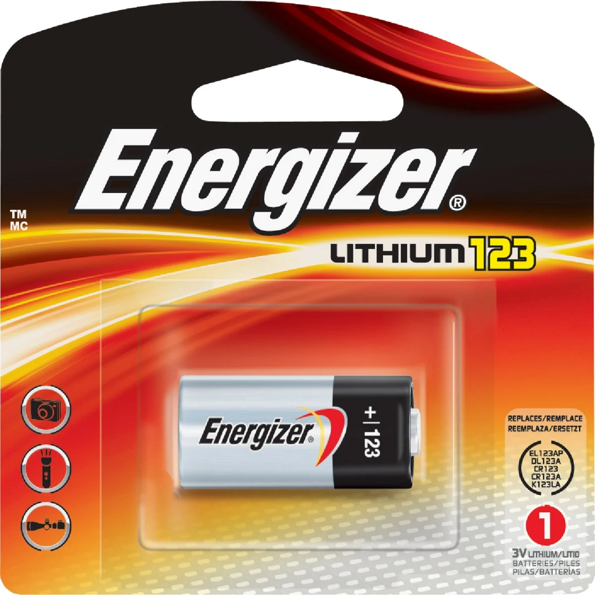 Traditional Energizer 123 Lithium 3V Photo Battery Long-Lasting