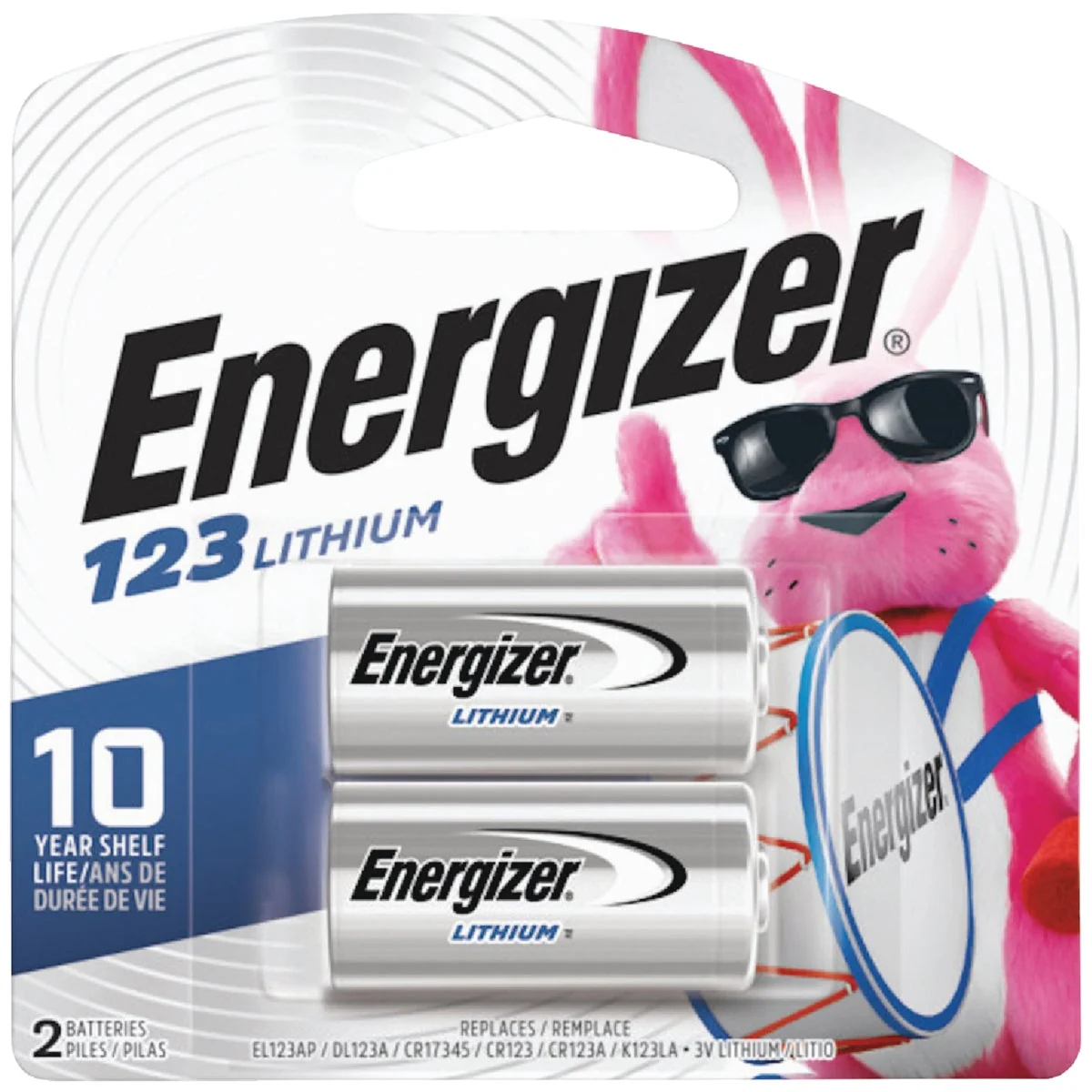 Durable Energizer 123 Lithium 3V Photo Battery 2-Pack Reliable