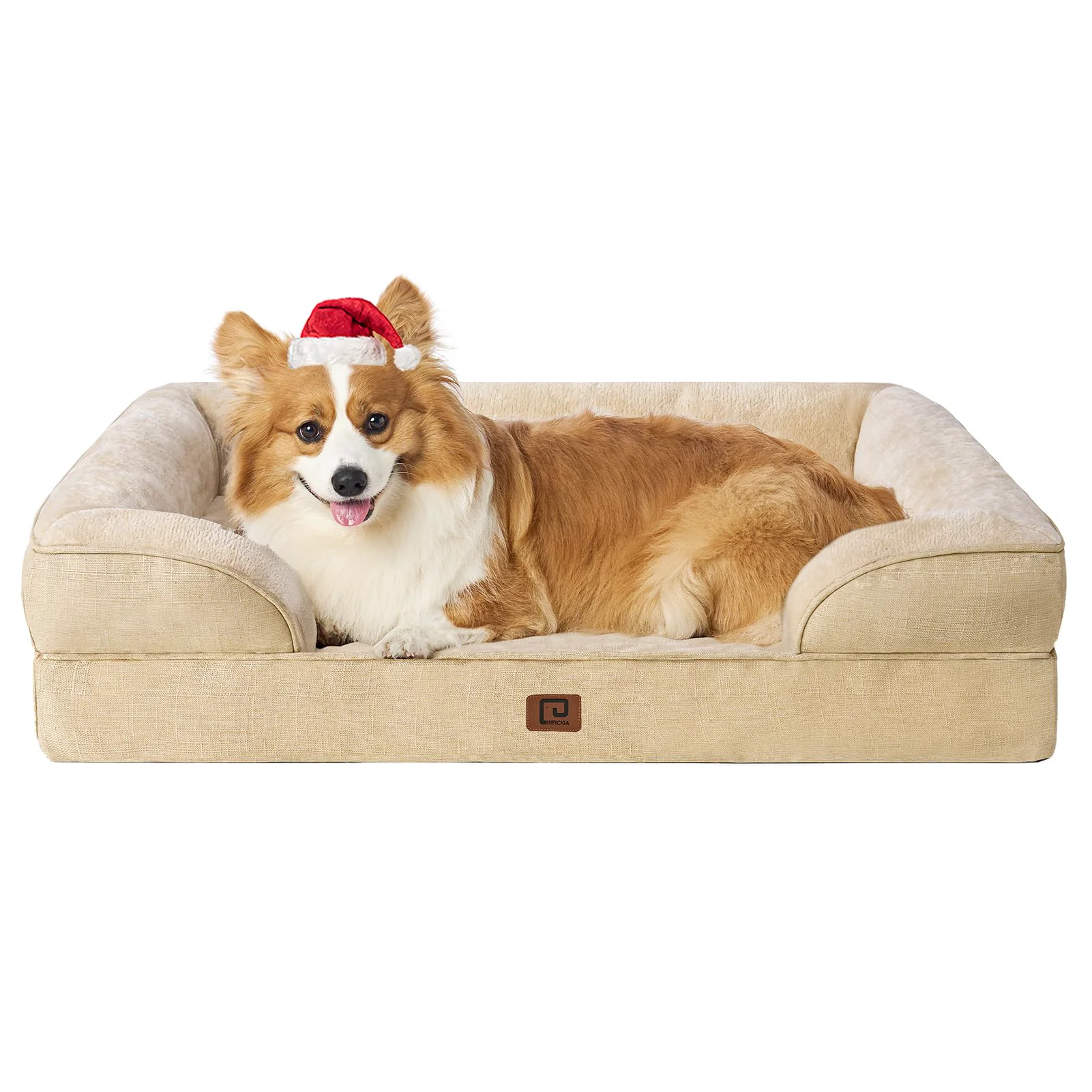 Relaxed EHEYCIGA Orthopedic Dog Bed for Large Dogs Waterproof Memory Foam with Bolsters Removable Cover Modern