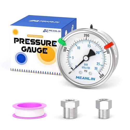 Versatile 0 400Psi Stainless Steel Liquid Filled Pressure Gauge 2.5 FACE DIAL 1 Soft