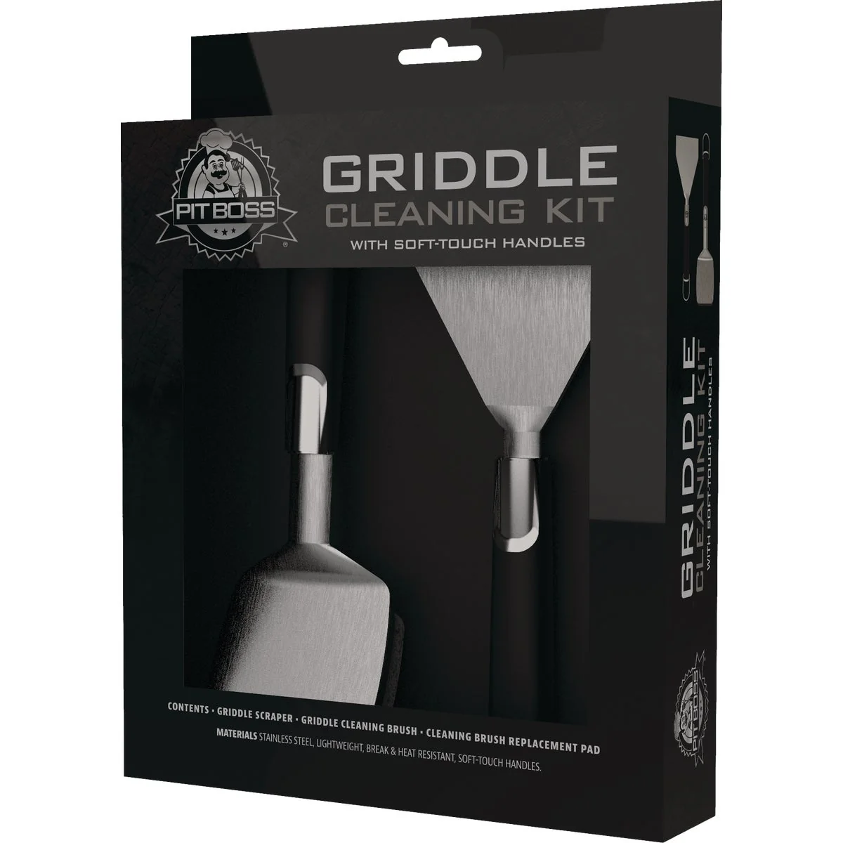Flexible Pit Boss Soft Touch Handle Stainless Steel Blade 5-Piece Griddle Tool Kit Fine