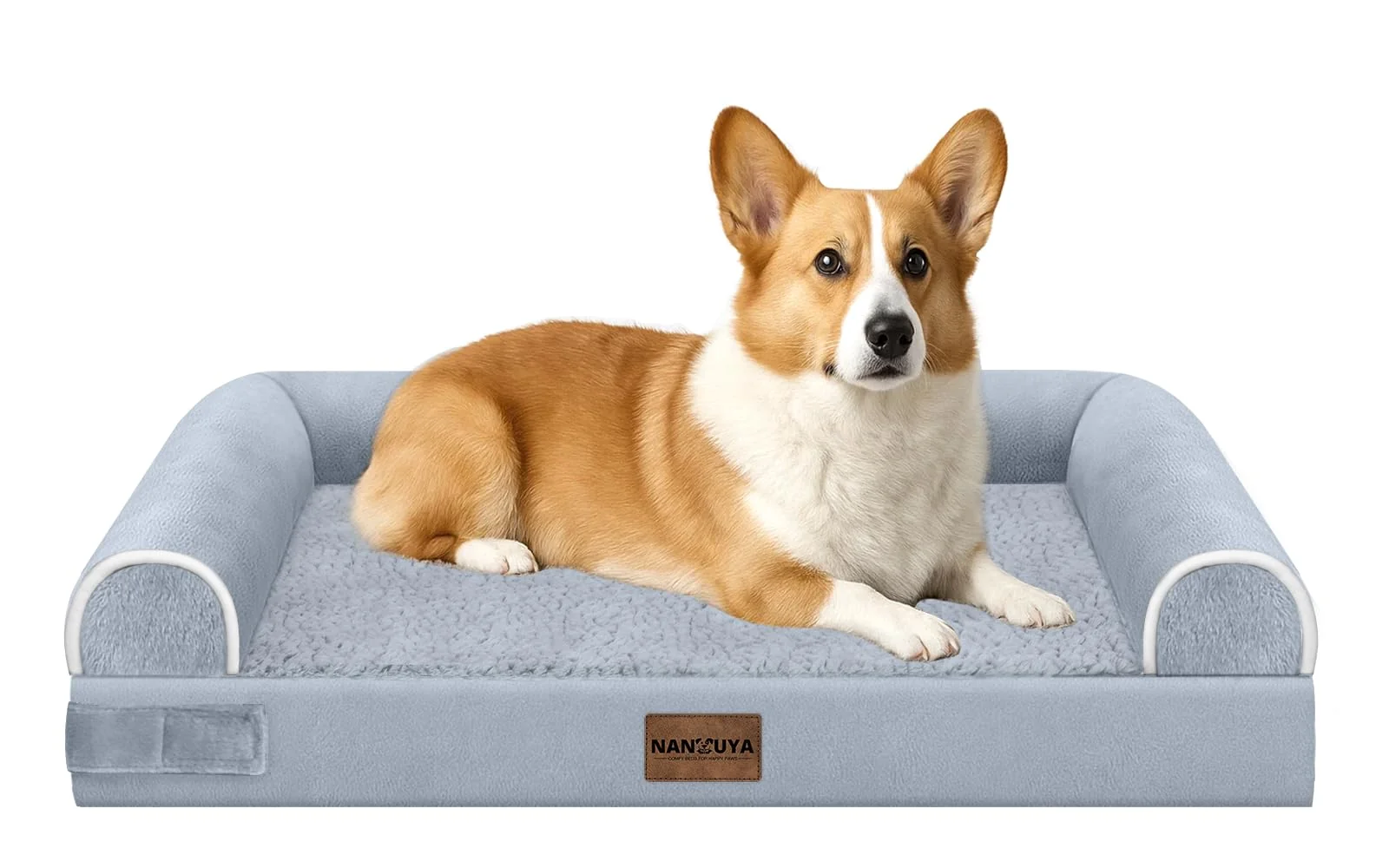 Soft NANUYA Medium-Large Orthopedic Dog Bed Egg Crate Foam Waterproof Washable Cover Pure