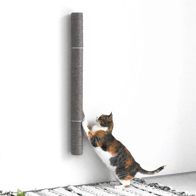 Solid 34 Wall Mounted Cat Scratcher Sisal Scratching Post – GreyAbout ThisOverview Next-Generation