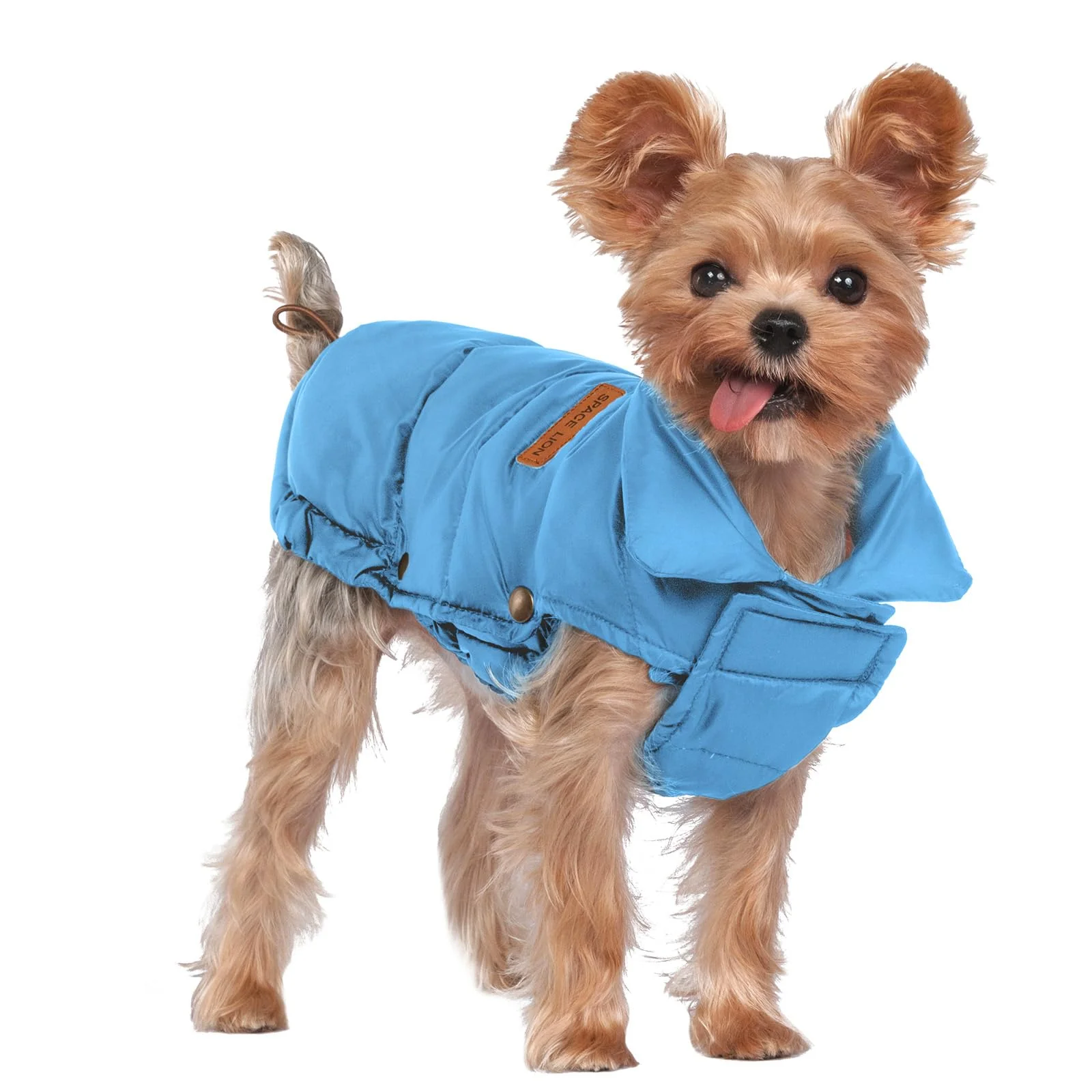 Optimized SPACE LION Dog Puffer Jacket — Lightweight Down Winter Coat for Small Dogs Blue Size 10 S Exceptional