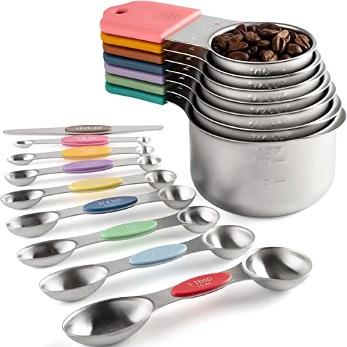 Eco-Friendly Magnetic Measuring Cups and Spoons Set Stainless Steel Measuring Cup Spoon Smart