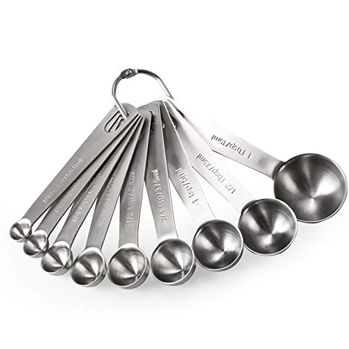 Natural 18 8 Stainless Steel Measuring Spoons Set of 9 Innovative