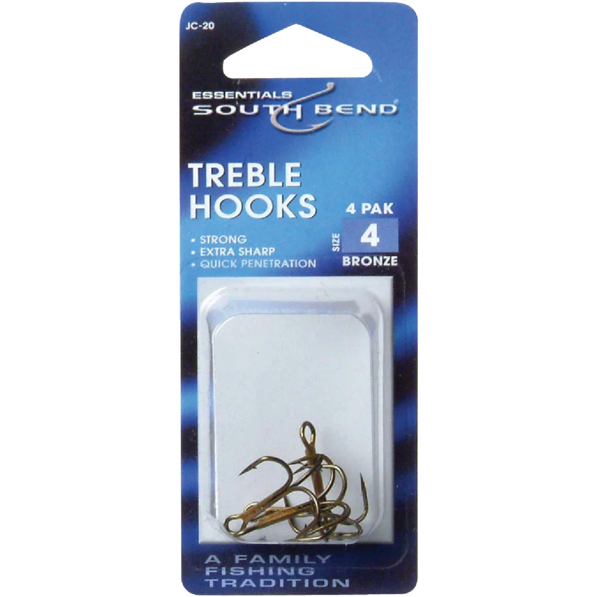 Minimalist SouthBend Size 4 Bronze Treble Fishing Hook 4-Pack Selected