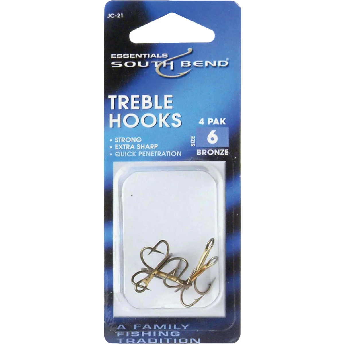 First-Class SouthBend Size 6 Bronze Treble Fishing Hook 4-Pack Responsible