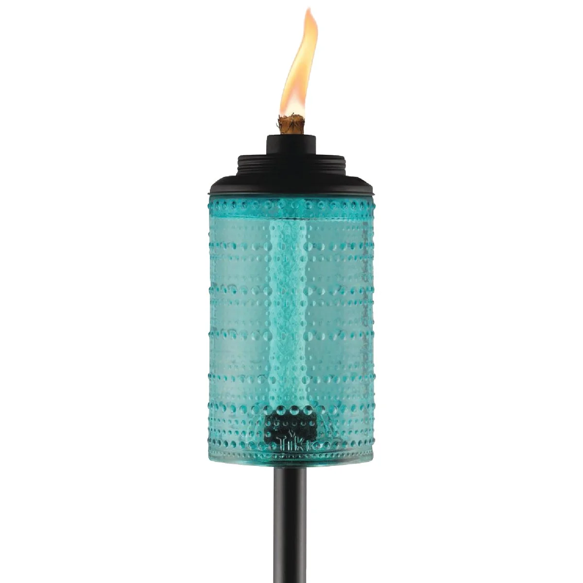 Flexible Tiki Easy Install 68 In. Blue Carnival Glass Patio Torch Reliable
