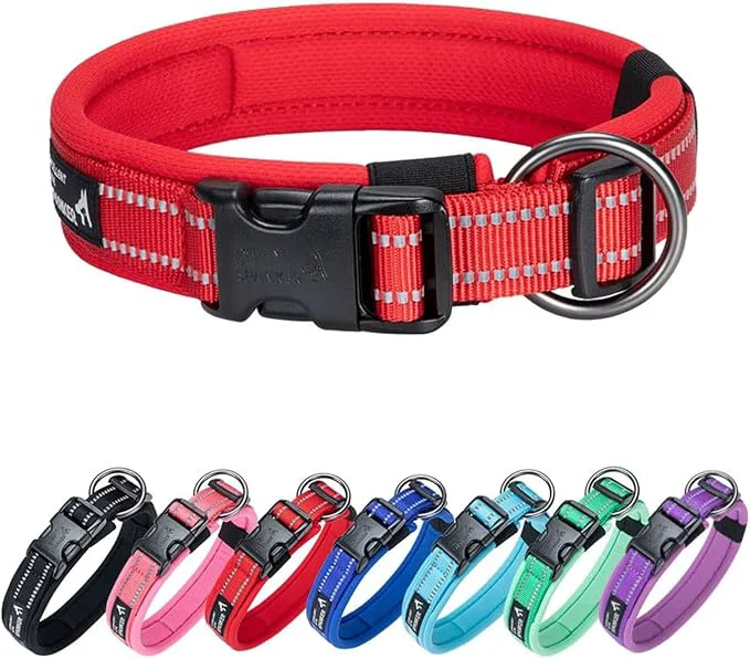 Refined EXCELLENT ELITE SPANKER Reflective Dog Collar Classic Soft Padded Breathable Relaxed