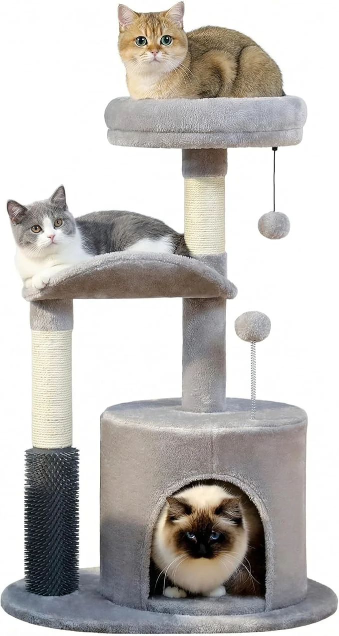 Fine 32 7 Small Cat Tree for Kittens Senior Cats Removable Plush Perch Cozy Condo Sisal Scratching Post Compact Cat Tower for Small Spaces w Cat ToyAbout ThisOverview Sustainable