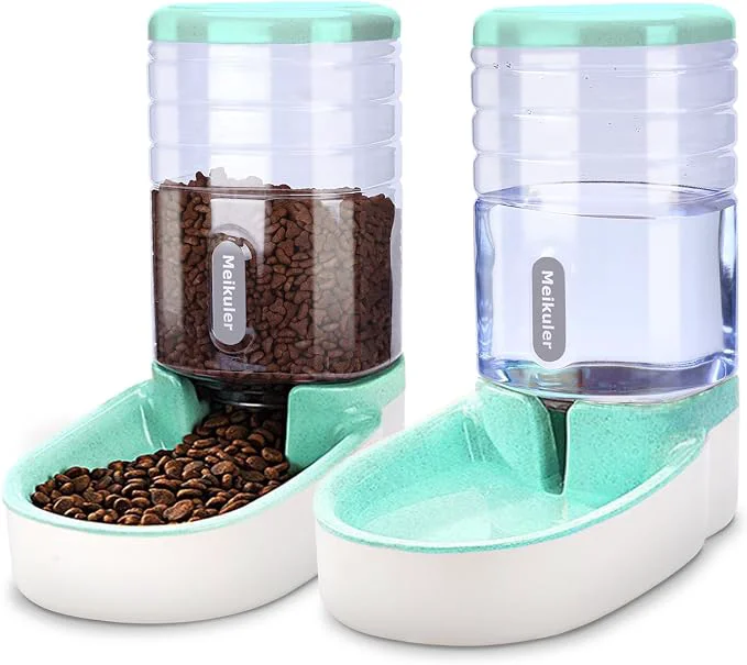 Elite Meikuler Automatic Dog Cat Feeder and Water Dispenser Set Waterer and Gravity Carefully Designed