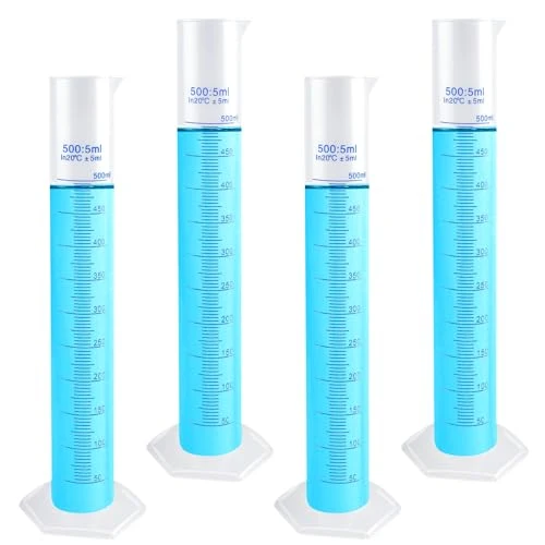 Artisan 4 Packs 500ml Plastic Graduated Cylinder Elegant