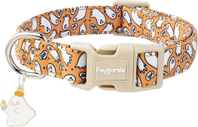 Prestigious Faygarsle Halloween Ghost Pattern Dog Collar Premium Material